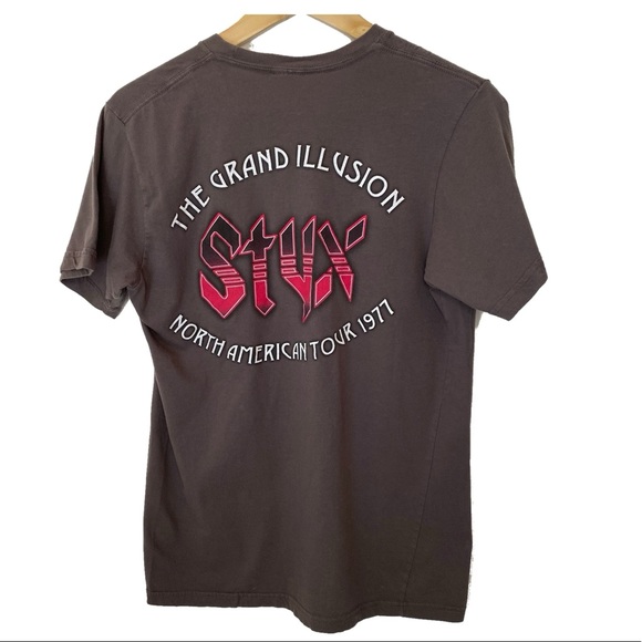Styx 1977 Tour Brown Short Sleeves Graphic Tshirt - Picture 5 of 5